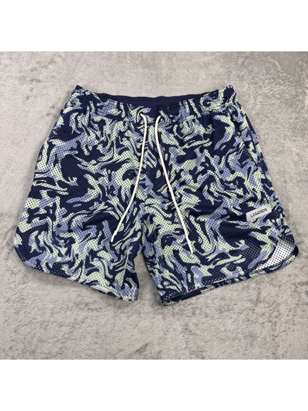 Legends Luka Mesh Shorts Hydrocoral Sea Mens L Breathable Gym Performance Lined